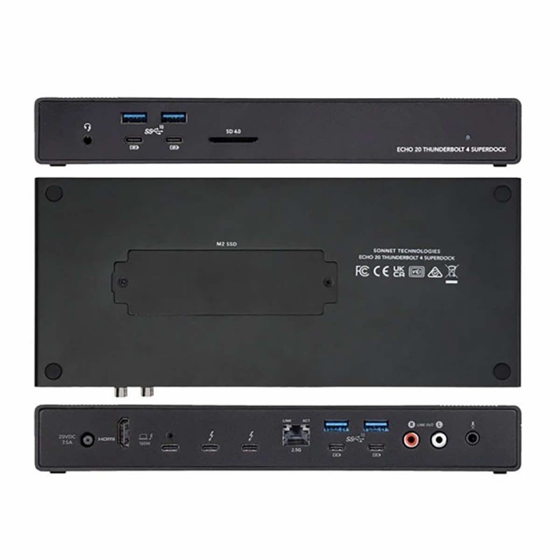 Sonnet Echo 20 Thunderbolt 4 SuperDock 4TB M.2 SSD NVMe 20 portów 100W