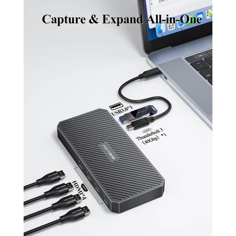 Acasis Thunderbolt 3 Quad HDMI Channel Video Capture Card Compatible with macOS and Win