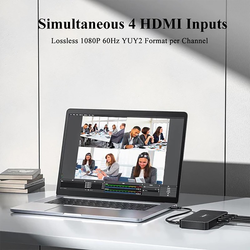 Acasis Thunderbolt 3 Quad HDMI Channel Video Capture Card Compatible with macOS and Win