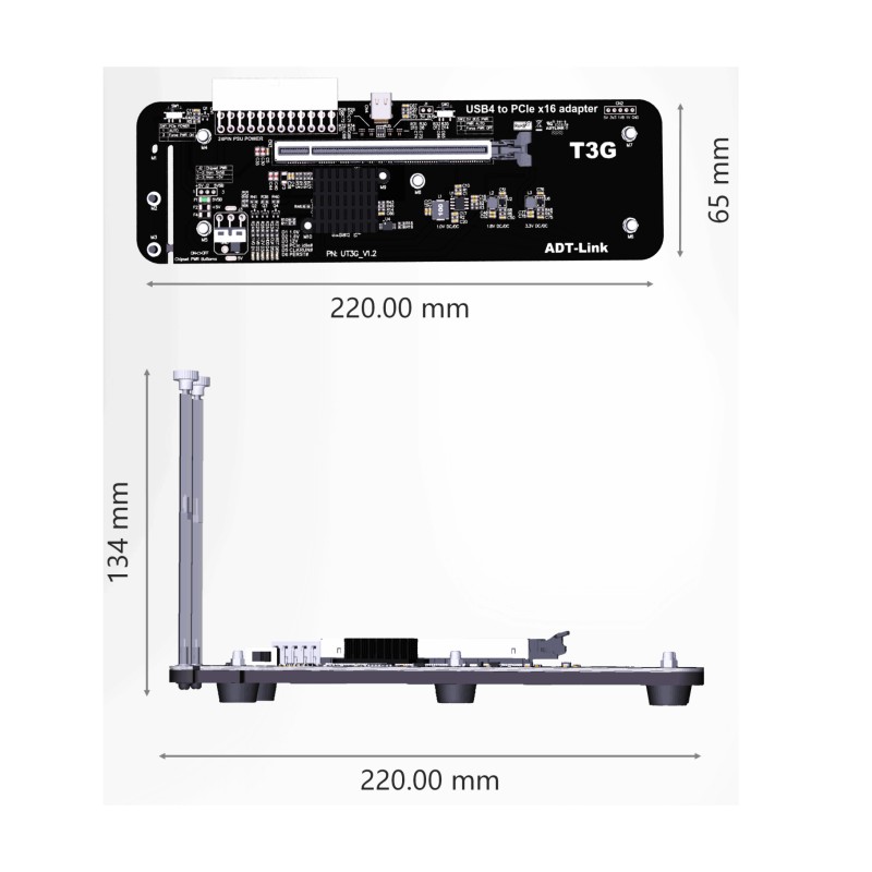 Adapter ADT-UT3G eGPU PCIe 3.0 x16 USB4 | Thunderbolt macOS, Windows 40 Gb/s