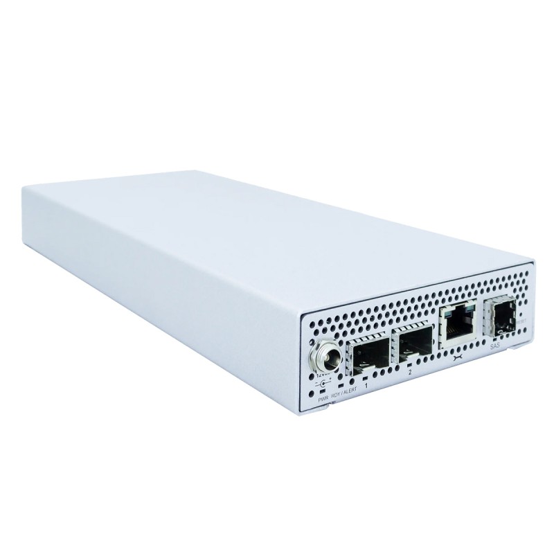 ATTO XstreamCORE ET 8100 TSE (TS0) Dual-Port 10Gb Ethernet to Single-Port 12Gb SAS intelligent Bridge RJ45 mod. incl.