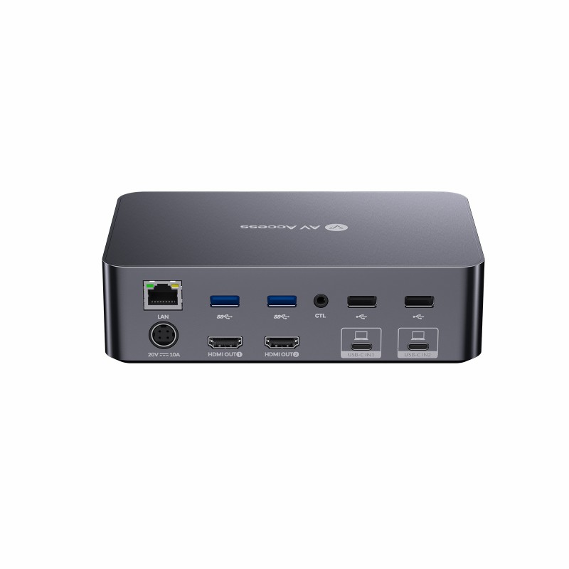 iDock C20 USB-C KVM Switch Docking Station dla 2 laptopów, 4K Dual Monitor Design