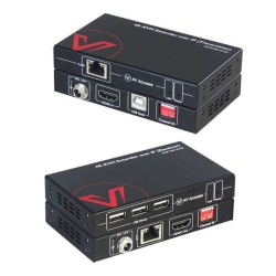 4K HDMI KVM Extender over IP, 120m/390ft USB Extender w/ Zero Latency & 1080P@120Hz, up to 16 Sets with DIP Setting