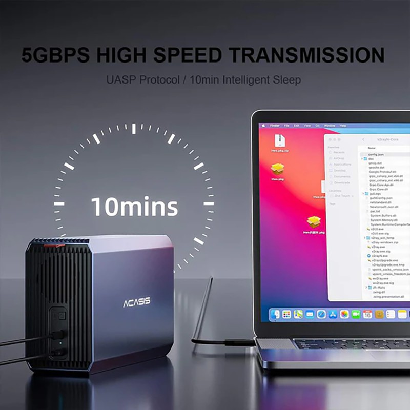 36TB Acasis USB RAID Desktop Drive 2x 18TB Toshiba Enterprise HDD