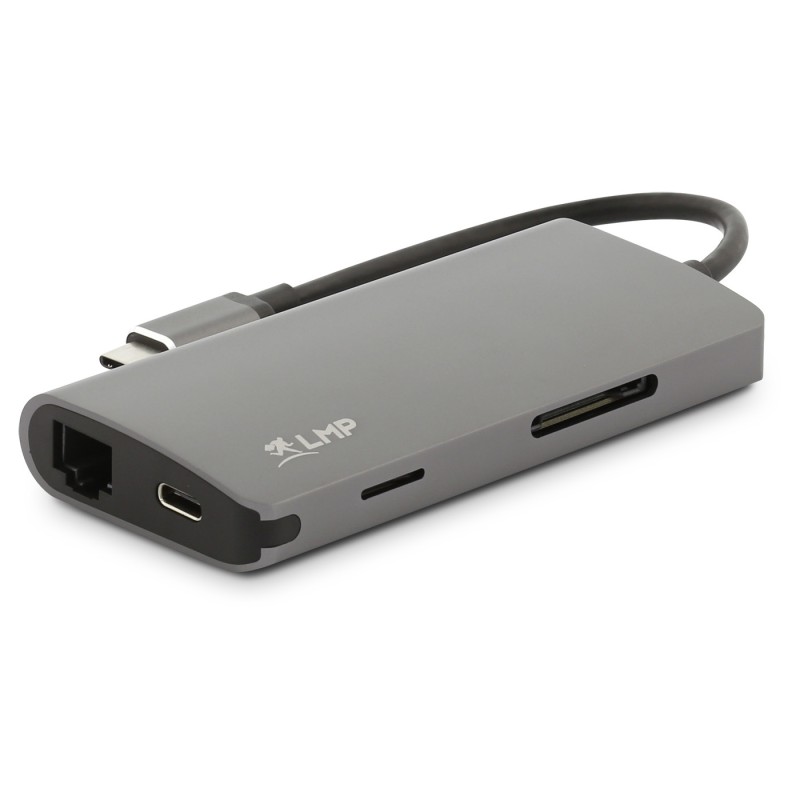 LMP USB-C 3.1 mini Dock 1xHDMI 3xUSB-A 1xRJ45 1GbE 1xUSB-C 60W SDcard HDCP