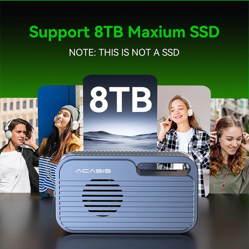 Acasis 80Gbps M.2 NVMe SSD Enclosure Compatible with Thunderbolt 5 Thunderbolt 4 and 3 USB4 up to 6000MB/s