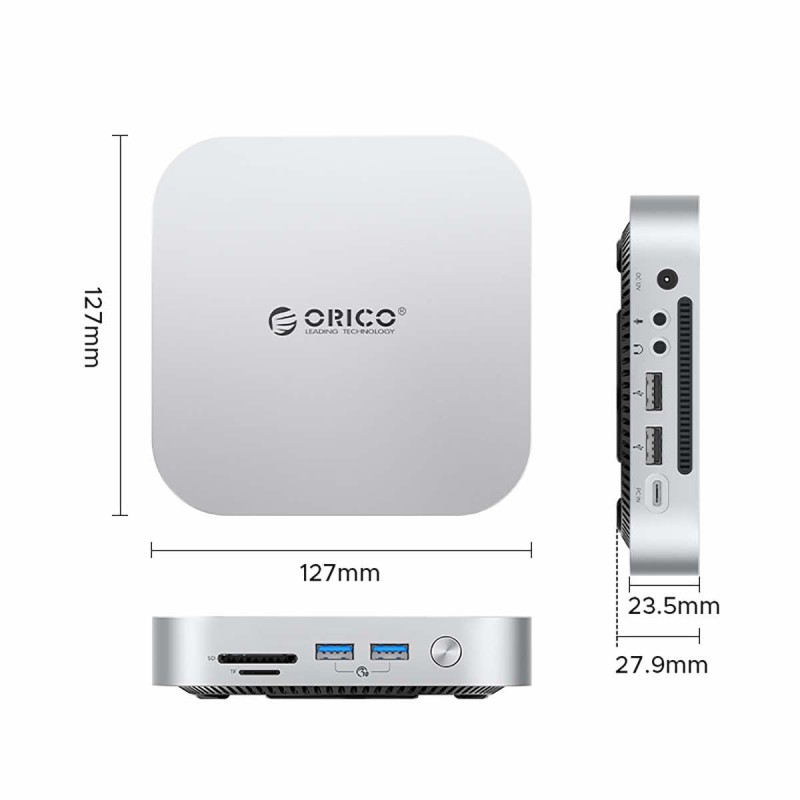 Orico MiniLink M47P stacja dokująca 7-w-1 40Gb/s 2x M.2 USB-A SD/TF idealna dla Mac mini 2024