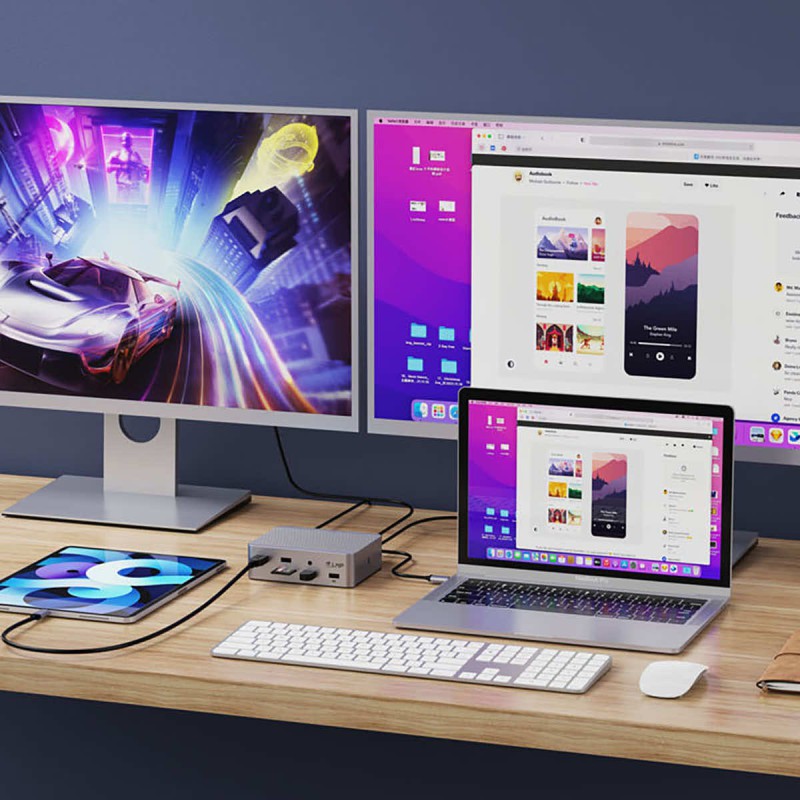 LMP SuperDock 2 15 ports docking station USB4 | Thunderbolt 40 Gb/s 2x HDMI DP USB-A 10Gb/s RJ45 2,5 GbE Jack audio SDReader