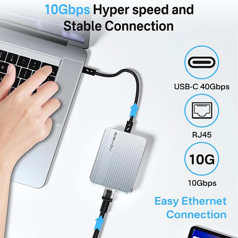 Acasis 10 Gigabit Ethernet Adapter Compatible with Thunderbolt 5/4/3 and USB4
