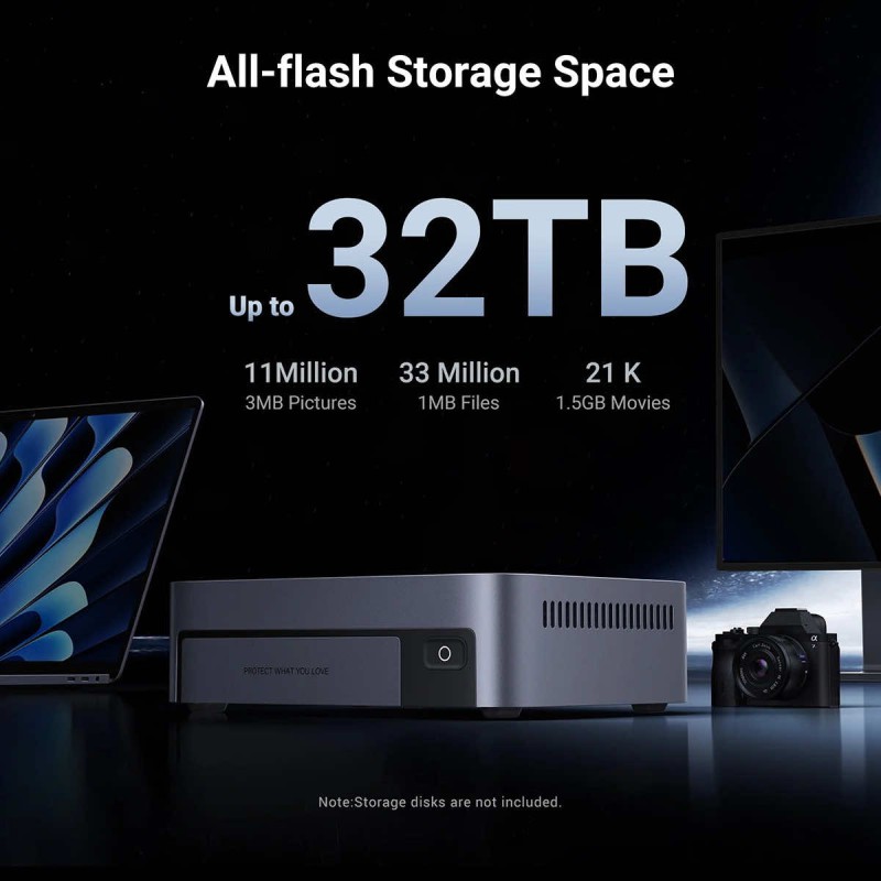 UGREEN NASync DXP480T Plus 4TB NAS 4x M.2 SSD NVMe PCIe 10GbE 2x Thunderbolt HDMI USB-A