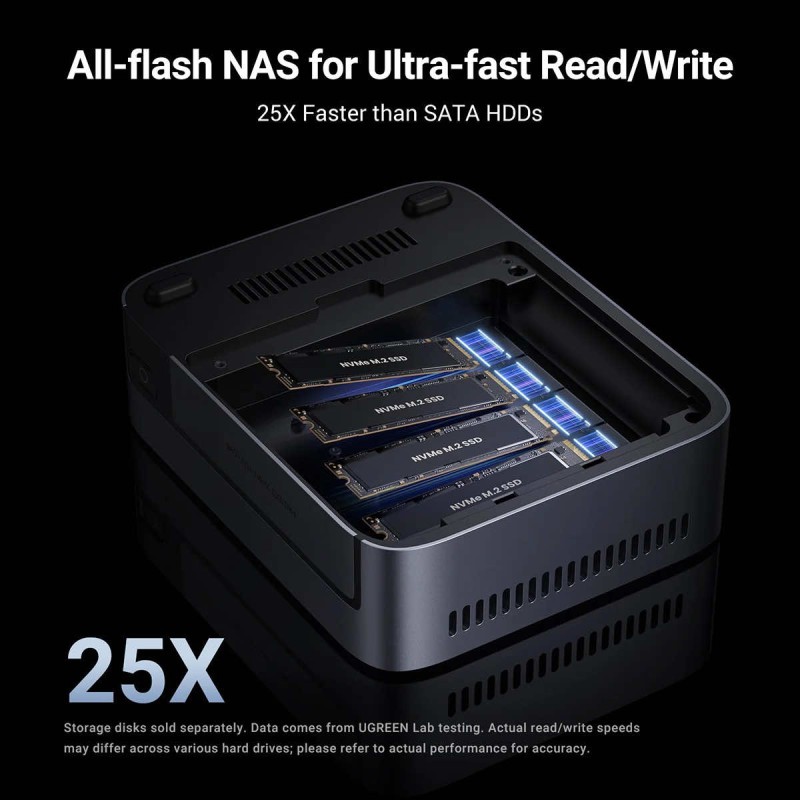 UGREEN NASync DXP480T Plus 8TB NAS 4x M.2 SSD NVMe PCIe 10GbE 2x Thunderbolt HDMI USB-A
