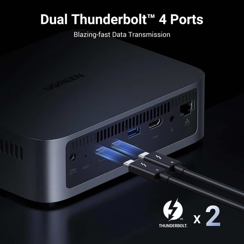 UGREEN NASync DXP480T Plus 8TB NAS 4x M.2 SSD NVMe PCIe 10GbE 2x Thunderbolt HDMI USB-A