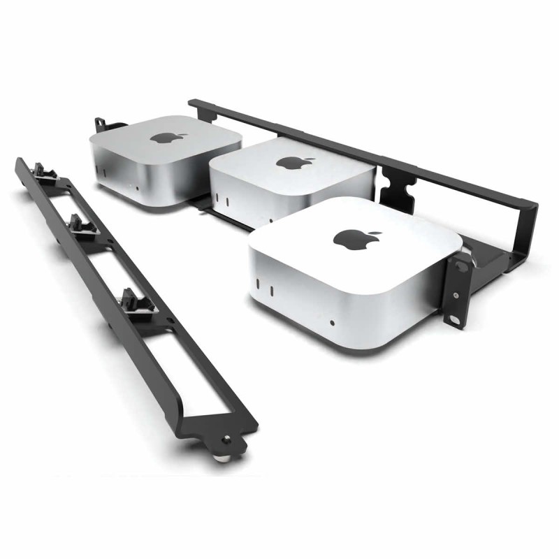 Stelaż MacRack Mac mini 2024+ Rack 19″ 2U na 1-3 Apple Mac mini 2024+