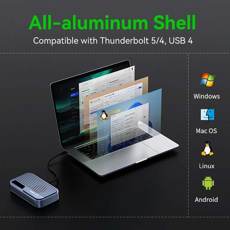 Acasis TB501Pro 4TB 80Gbps M.2 NVMe SSD kompatybilny z Thunderbolt 5, Thunderbolt 4 i 3 USB4 do 6000MB/s