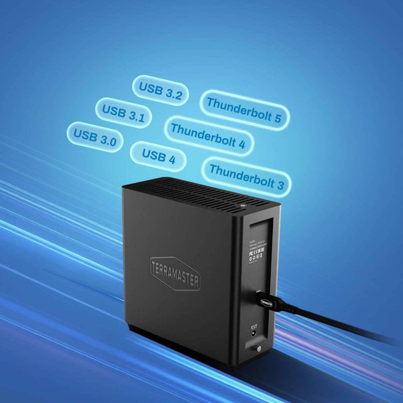 TerraMaster D4 SSD 4x M.2 SSD NVMe Thunderbolt, USB-C 40 Gb/s do 32TB bez dysków