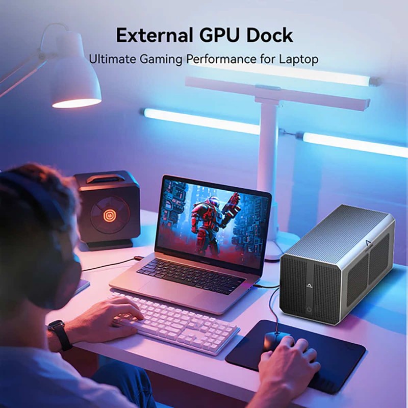 Acasis eGPU Dock 40Gb/s External Box for 1x PCIe 3.0 x16 to Thunderbolt | USB4 with USB-A 10Gb/s | bez zasilacza