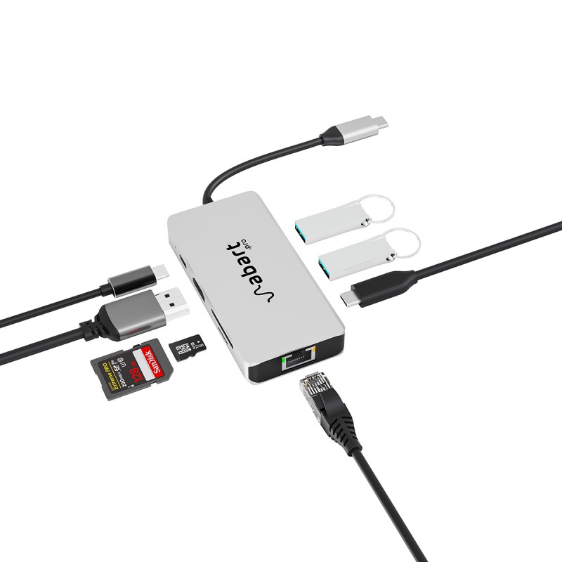 Abart Pro 8-in-1 USB-C stacja dokująca z kartą sieciową 2,5GbE i PD do 100W