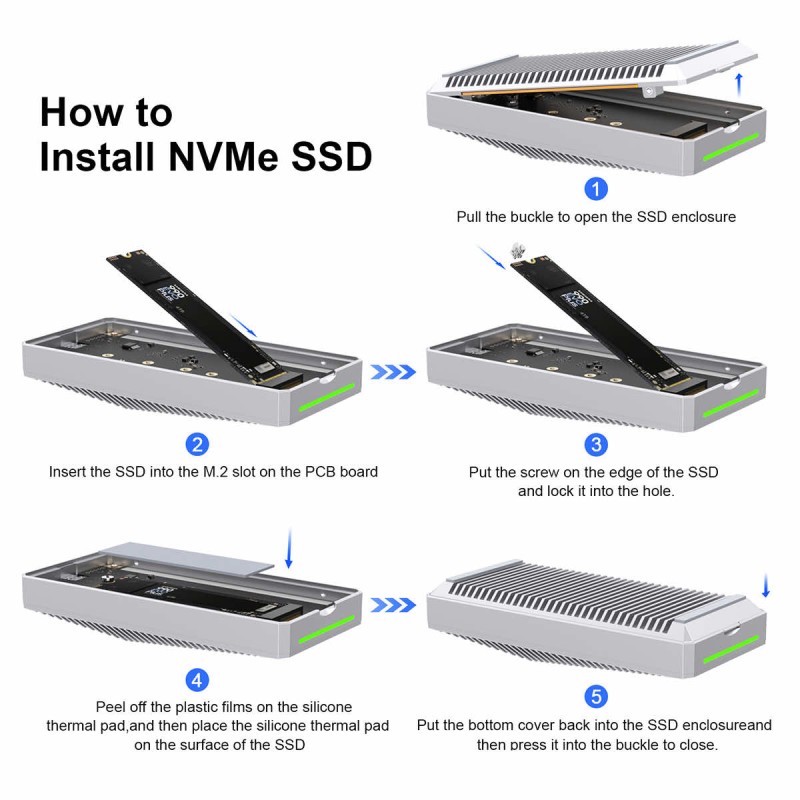 Abart Pro kieszeń na dysk M.2 PCIe NVMe do 80Gb/s kompatybilna z Thunderbolt 5, Thunderbolt 4 i 3 USB4 do 6000MB/s