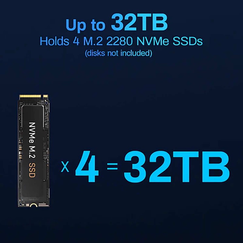 NAS TerraMaster F4 SSD 4x  All-Flash M.2 SSD NVMe 5GbE 8GBDDR5 USB3.2