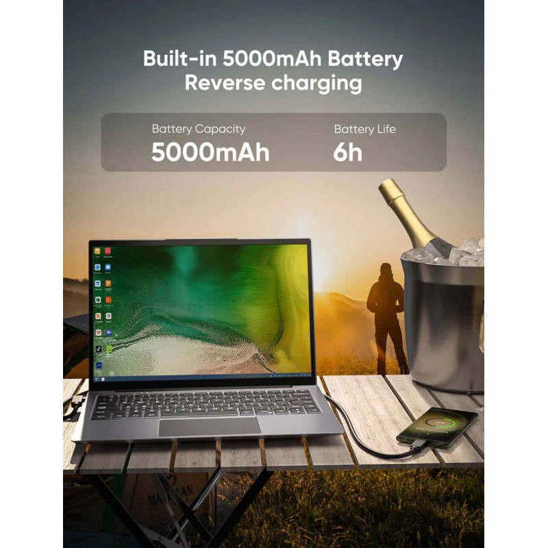 14.1 Inch Dopesplay 1200p HDR IPS Portable Monitor With Keyboard Built-In 5000mah Battery