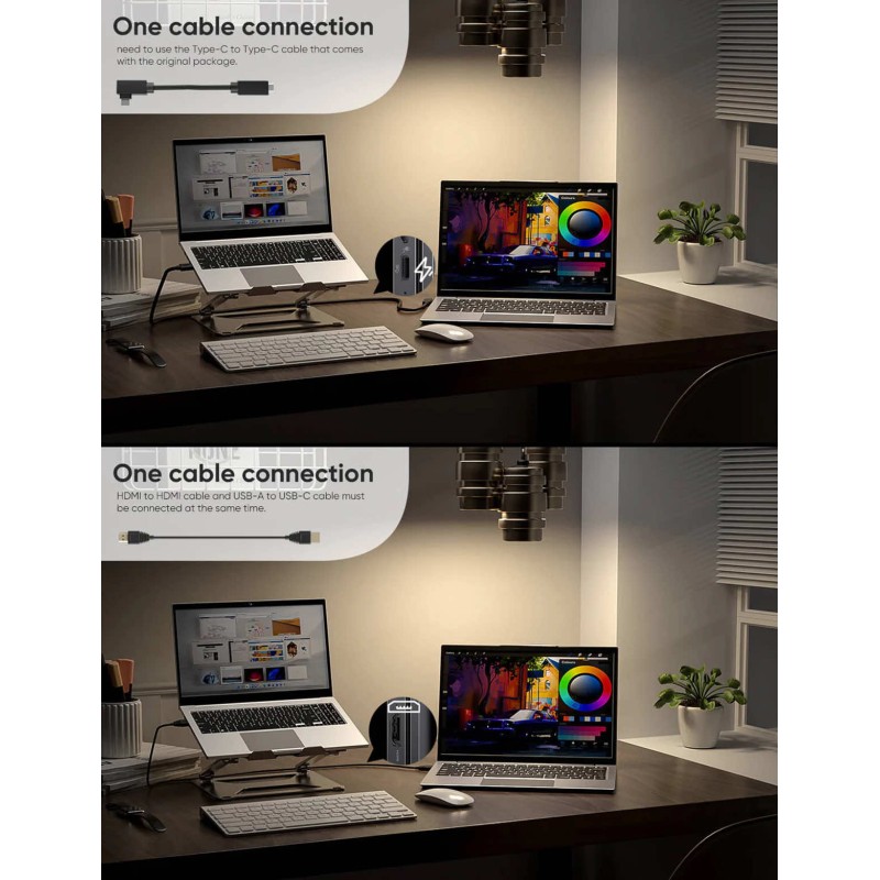 14.1 Inch Dopesplay 1200p HDR IPS Portable Monitor With Keyboard Built-In 5000mah Battery