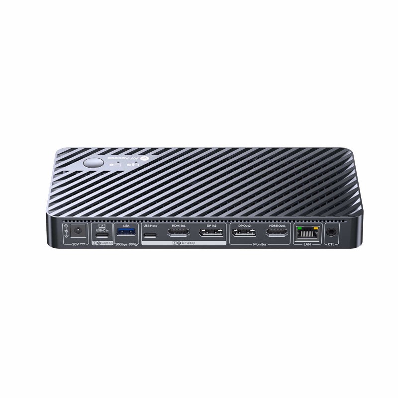 iDock B10 USB-C KVM Switch Docking Station 1 Laptop & 1 Desktop, 8K@60Hz Dual Monitors, 100W PD, USB 3.2, 1GbE