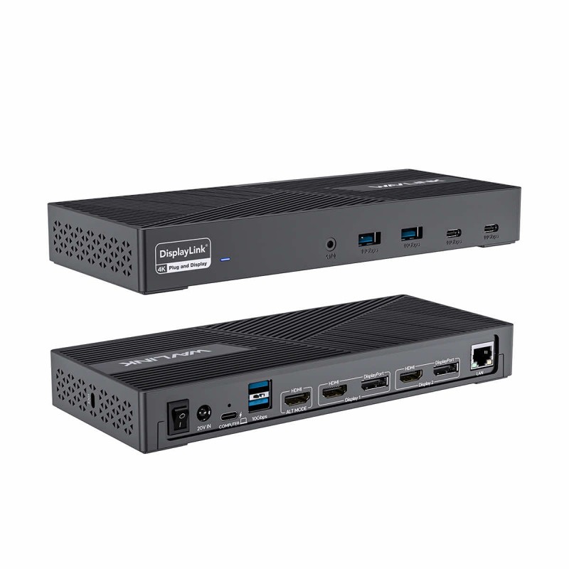 WavLink USB-C 15-in-1 Triple 4K Display docking station with DisplayLink 3x 4K Display | 1GbE LAN | 6x USB 10 Gbs | 100W PD