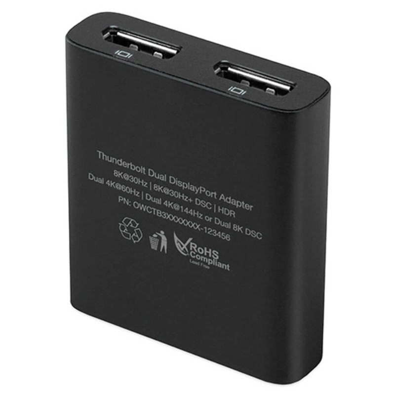 OWC Thunderbolt to Dual DisplayPort Adapter 8K/5K/4K 144Hz